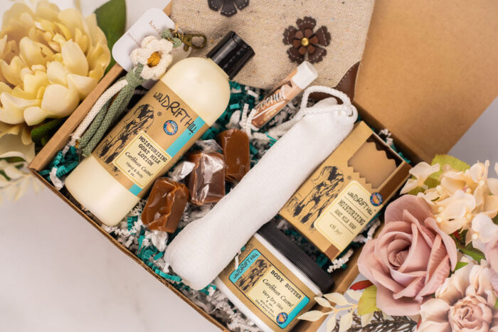 Mother's Day Collection gift set image, up close. Caribbean Coconut scent
